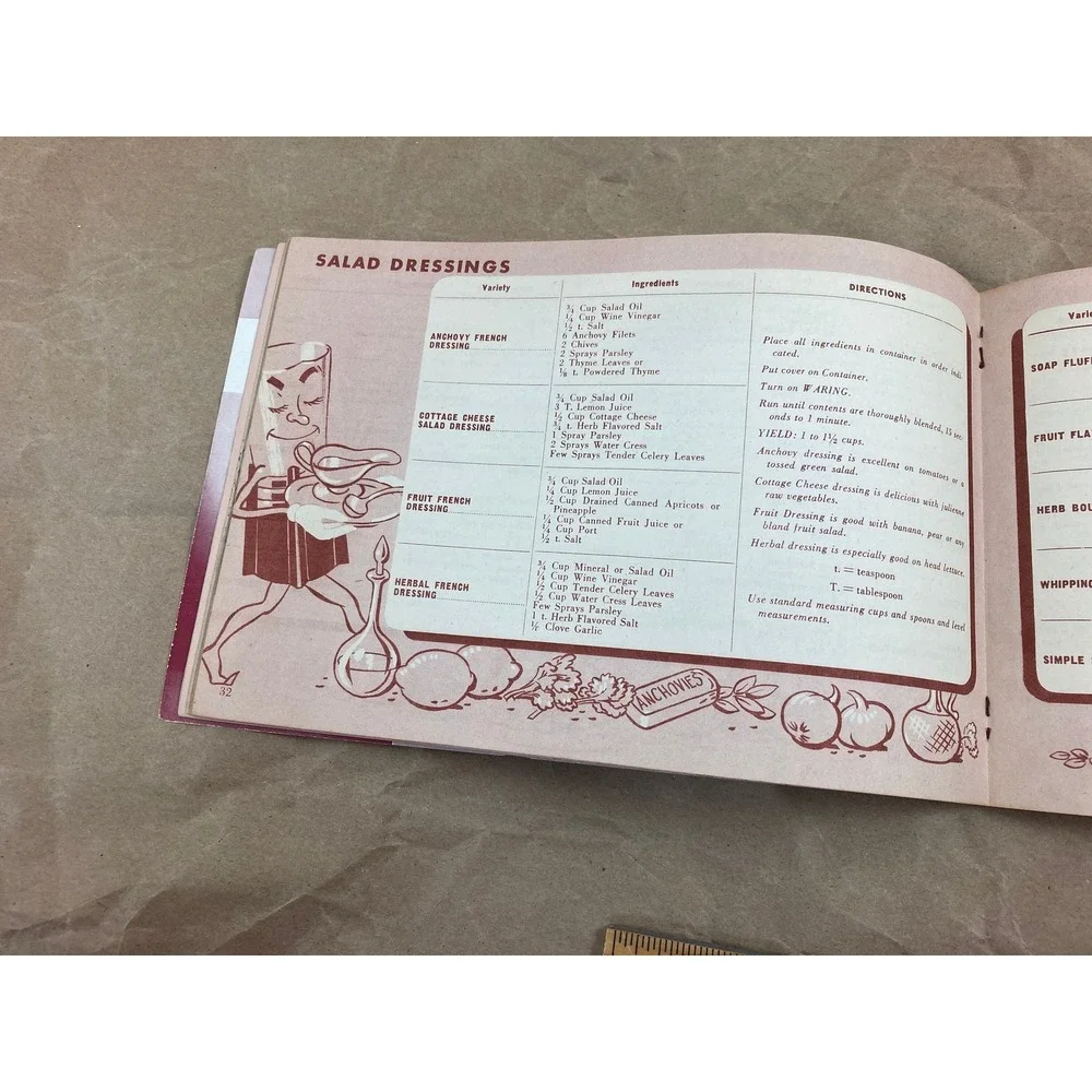 340 Waring Blender Recipes Cookbook/Booklet